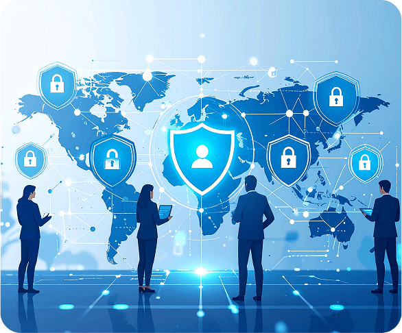 Secured AI concept showing digital security measures and protection